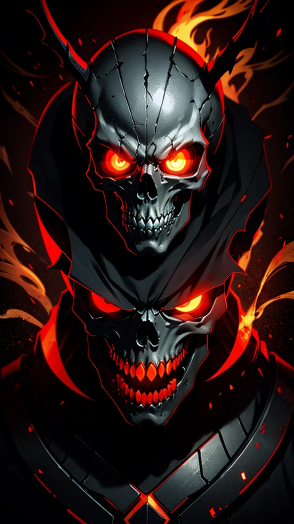 8k, extremely carved, cinema lighting, an angry skull with red eyes, (head only)