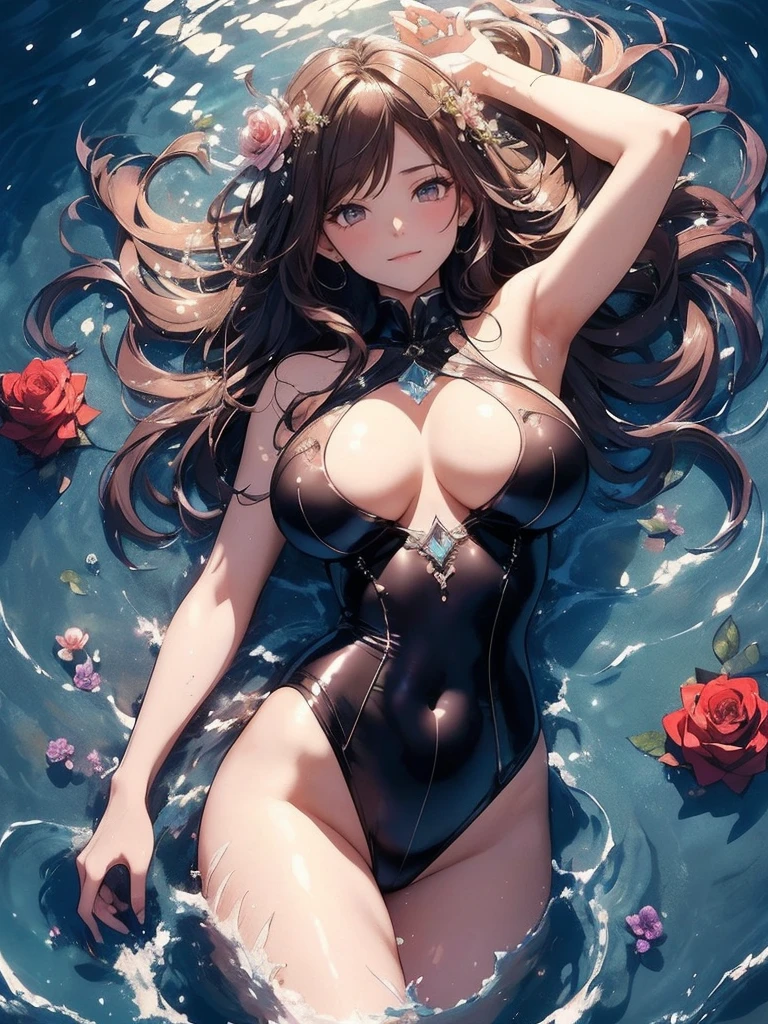 最high quality、Bigger on the screen、1 beautiful woman,Like Fujiko Mine ((sleep on your back,))Separate bodysuit、latex、latex、、 Ocean、Sandy Beach、Floating on the water and sleeping、View from the front、quiet、Faint Waves、Lying down on the water、Wet、beautifuldetailed groin、Lying on its back on the water, looking at you、share、、detailed groin、、Blushing、、Ecstasy、beautiful太もも、Filled with red roses、 E.G: Worst quality ,flower fractal fine art、Fill the screen with flowers、Bigger on the screen、Lie on your back and face this way、beautiful瞳、lie on flower,s Water, beautiful瞳,High-definition depiction, Realistic, 8K, Unity, , light smile, Beautifully and vividly drawn, , beautiful beautiful透き通る肌、sexly bodysuit,latex ,sexly 、Ecstasy、 Raise your arms behind your head, Romanticism,mosquito。 混沌の最もbeautiful形, Mr..々Farbe, Intertwined flowers, P article,Magical gentle light,smile,sexy,image quality、masterpiece、beautiful顔、Super beautiful woman((Big breasted 22 year old office lady、Bust 120,Beautiful long ironed hair、Brown Hair、height: 165cm。、sexy、Esbian、high quality、beautiful、Visual Arts、最high quality、1 woman E.G: Worst quality ,Flower fractal art、、Beautiful radiance,High-definition depiction, Realistic, 8K, Unity, , light smile, Beautifully and vividly drawn, , Beautiful, beautiful, clear skin、sexly ((beautiful skin、sexly ,))Countless rays of light pouring down, Swirling Light, , Raise one arm above your head, Intense light is emitted from the magic flower circle front of the girl. Romanticism,: The most beautiful form of chaos, Mr..々Farbe, Intertwined flowers, Particle,magical gentle light,smile,sexly,image quality、masterpiece、Beautiful Face、Super beautiful woman((Big breasted ,Beautiful 、sexly、Esbian、、high quality、Visual art、Written boundary depth、、、universe、Happy smile、、、elegant、ticker beautiful decorative、、magic、、A kind smile、wonderful、Fluttering petals、、Cultivate fantasy、、Mystery light Lots of flowers、、art、art,mystery,Ultra-high resolution,atmosphere 最high quality、((sleep on your back))