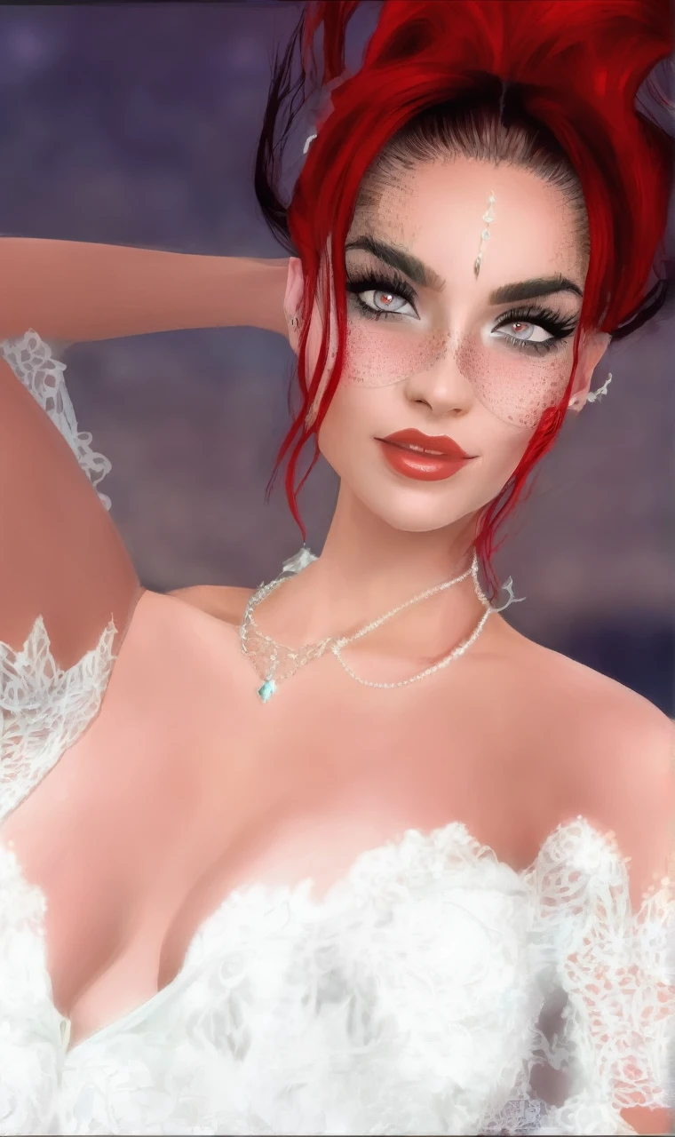 Redhead beautiful smiling vampire