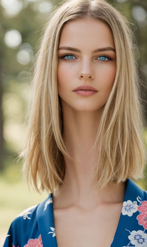 (extremely detailed 8k wallpaper), 1girl in, age19, Solo, short blond hair, looking at the camera, o-face, fairly skin, white skin, full body, (blue eye) ((Kimono)), (natural light), (seductive), realistic, soft lighting, high quality, film grain, Fujifilm XT3 sharp focus, f 5.6, 50mm, High Detail, Sharp focus, ((Eye: 1.2), ((Kimono)), (breast: 1.2)