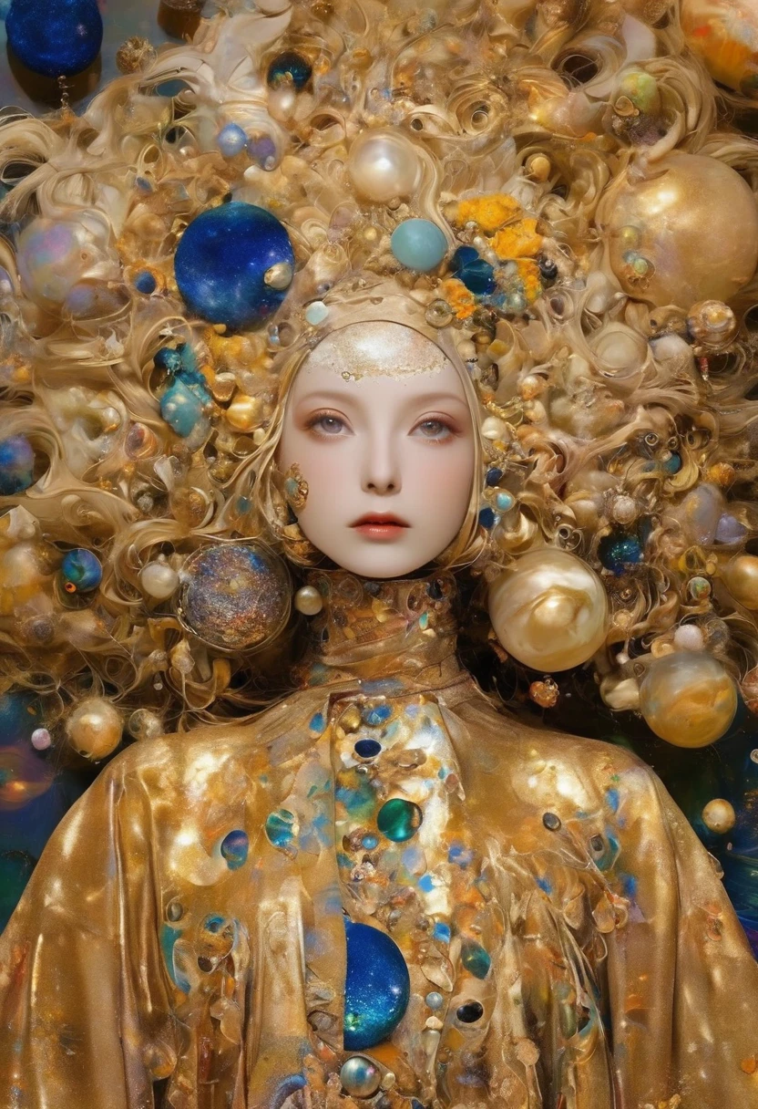 Album Cover Art. seaart ai imagination seaart extremely creative,And all your knowledge. Creation of Gustav Klimt《Beautiful woman masterpiece》
