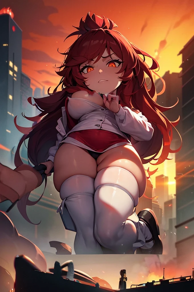 make her massively thick and wearing a sexy, revealing lab coat