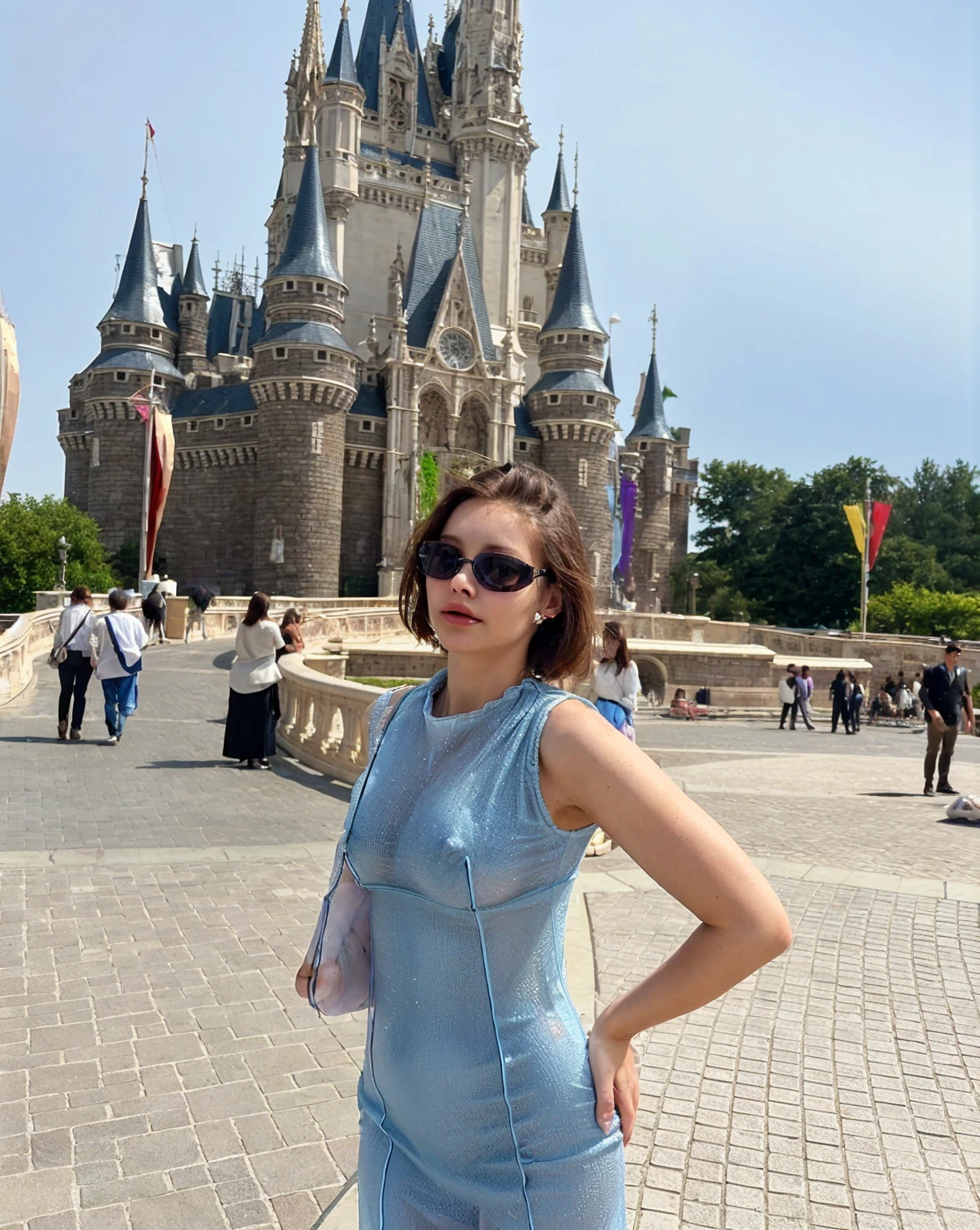 breasts visible 4k, you can see beautiful nipples 4k, very transparent dress, vagina visible,