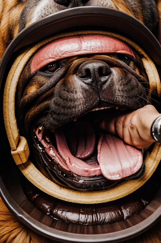 Inside of a giant dog's mouth
