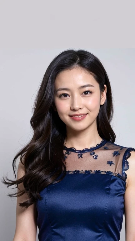 ((Highest quality, 8K, Portraits: 1.3)), (Viewer Display), Photographic realism,  Sharp focus, alone, Japanese women,Straight semi-long hair,Photograph the upper body、 Accentuate your breasts, ((Big Breasts))),，30 years old, Casual Dresses