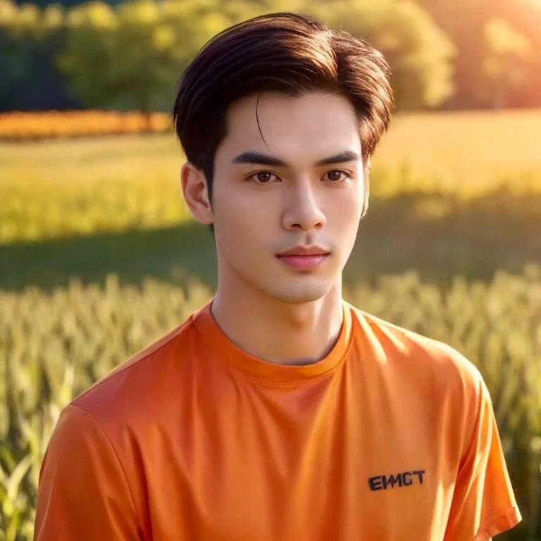 Aaraf wearing a white shirt and necklace stood in front of a bush., Haraf man looking at camera, perfect has a round face, A well-maintained model., Southeast Asian man with a round face, 3-D profile picture, 8K, 45,000,000 pixcls, realistic light colors, beautiful young asian man, charming anime, Comfortable pose, Anime Asian man in real life, attractive handsome man, young asian man, Russian mixed with Japanese, perfect body, Freestyle photo of a handsome young man, beautiful asian man, The character is in her natural pose., Handsome Chad Chin, South Korean man, 2 s, 2 7 year