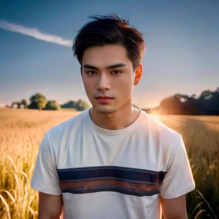 Aaraf wearing a white shirt and necklace stood in front of a bush., Haraf man looking at camera, perfect has a round face, A well-maintained model., Southeast Asian man with a round face, 3-D profile picture, 8K, 45,000,000 pixcls, realistic light colors, beautiful young asian man, charming anime, Comfortable pose, Anime Asian man in real life, attractive handsome man, young asian man, Russian mixed with Japanese, perfect body, Freestyle photo of a handsome young man, beautiful asian man, The character is in her natural pose., Handsome Chad Chin, South Korean man, 2 8 years, 2 7 years,