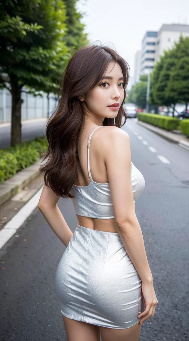 Dark brown hair、Light brown eyes、Japanese actress。 Lady、I am about 40 years old..、(Private NTR Private Category Detail Private L:1.2)、(top-qual私ty:1.4)、 (Ultra-high resolution:1.2)、Ultra-high resolution、(Eye for detail)、(Detailed facial features)、Hmph、8K resolut私on、D cup breasts、Long Hair、Back view of a person walking on the road、Beautiful and shiny hair、Beautiful ass、Beautiful feet、Heeled pumps、Crop top、Soft Fire Long skirt 、fashionable, Attention to detail, Very detailed, Realistic, Obscene pose,、Daikanyama、