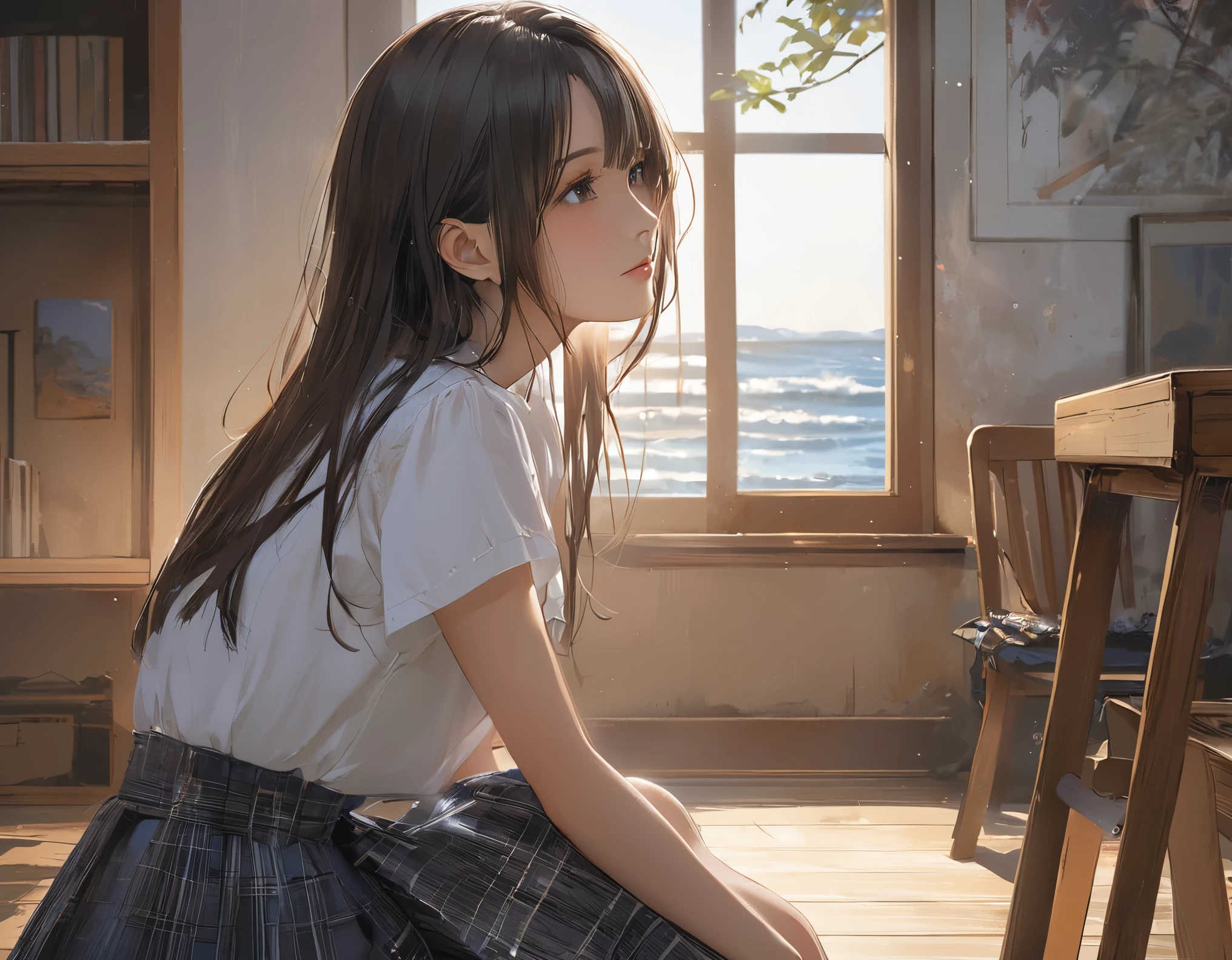 (masterpiece, Highest quality:1.2), One girl, alone