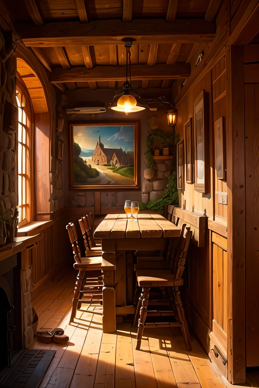 ((best qualityer)), ((work of art)), (detailded), an empty medieval tavern
