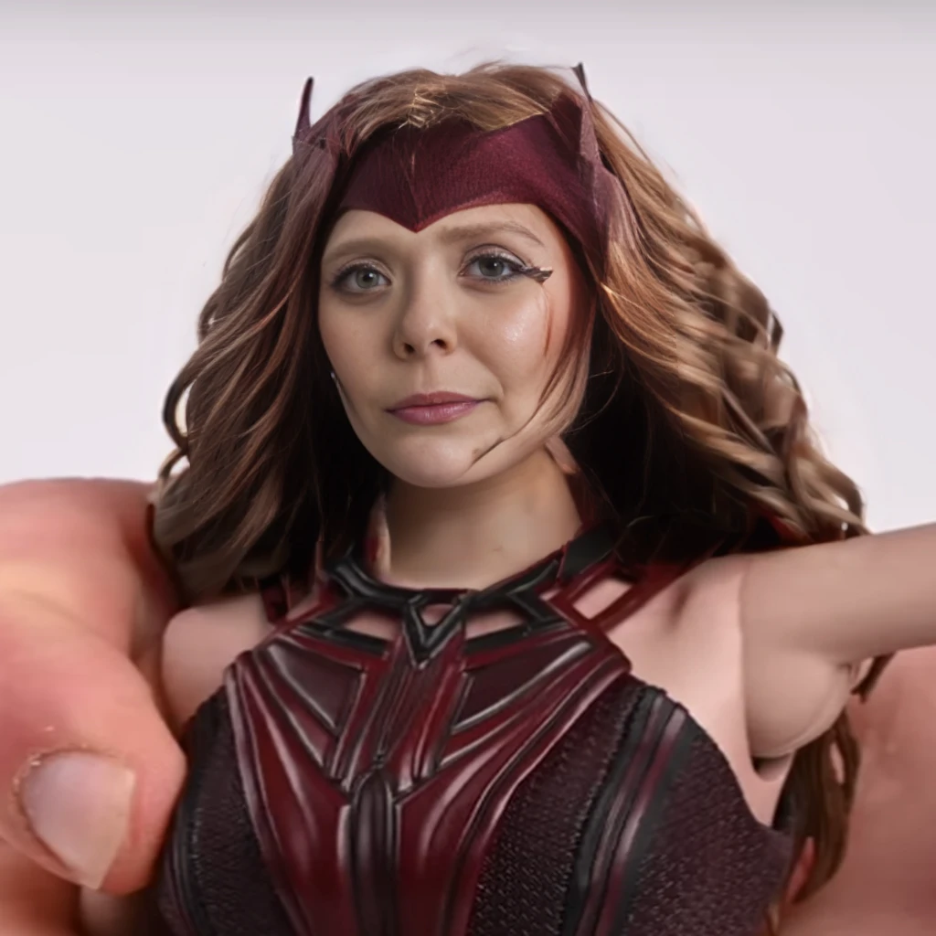 elizabeth olsen as scarlet witch, looking at viewer, scarlet witch marvel, scarlet witch, wanda maximoff