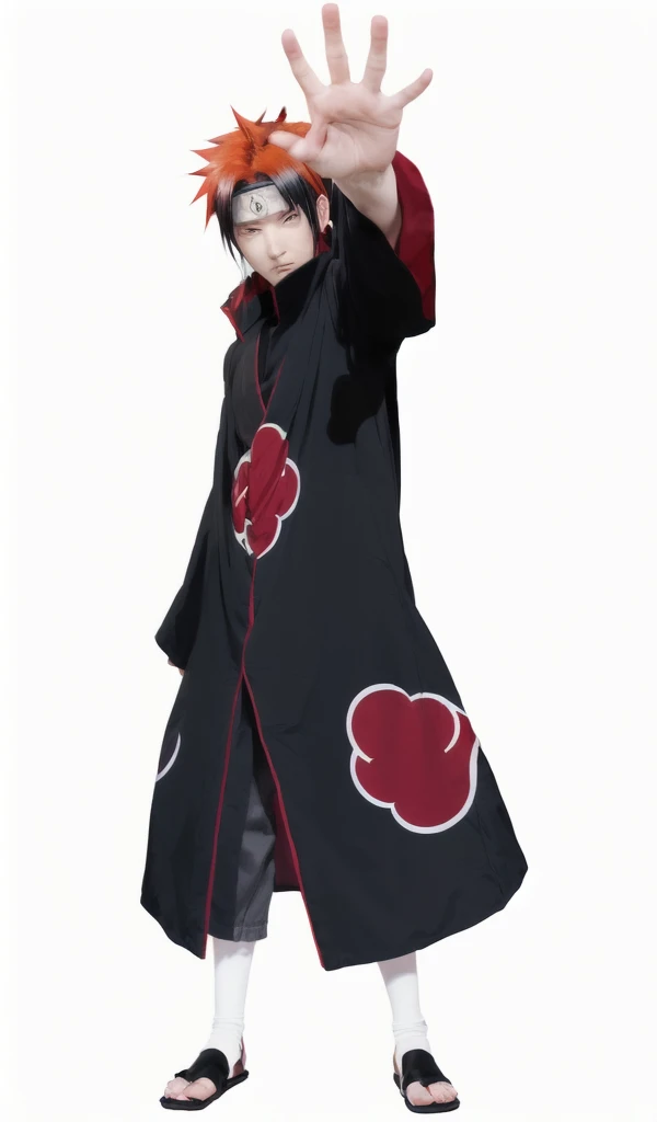 a cartoon image of a man in a black robe with a red heart on his chest, akatsuki akira, itachi, itachi uchiha, itatchi uchiha, pain from naruto, full body black and red longcoat, naruto artstyle, from naruto, naruto uzumaki, ichigo kurosaki, joker as naruto