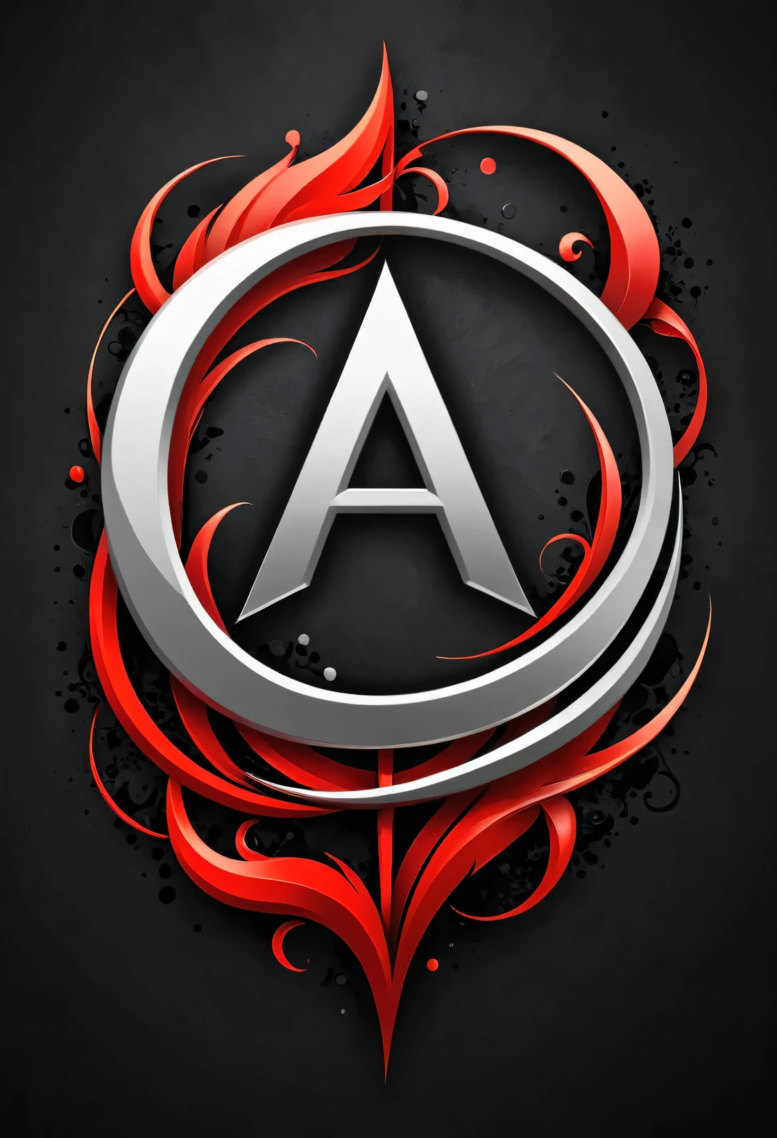MAIRA SANTOS LOGO MEANING NAME (rot, black and silver