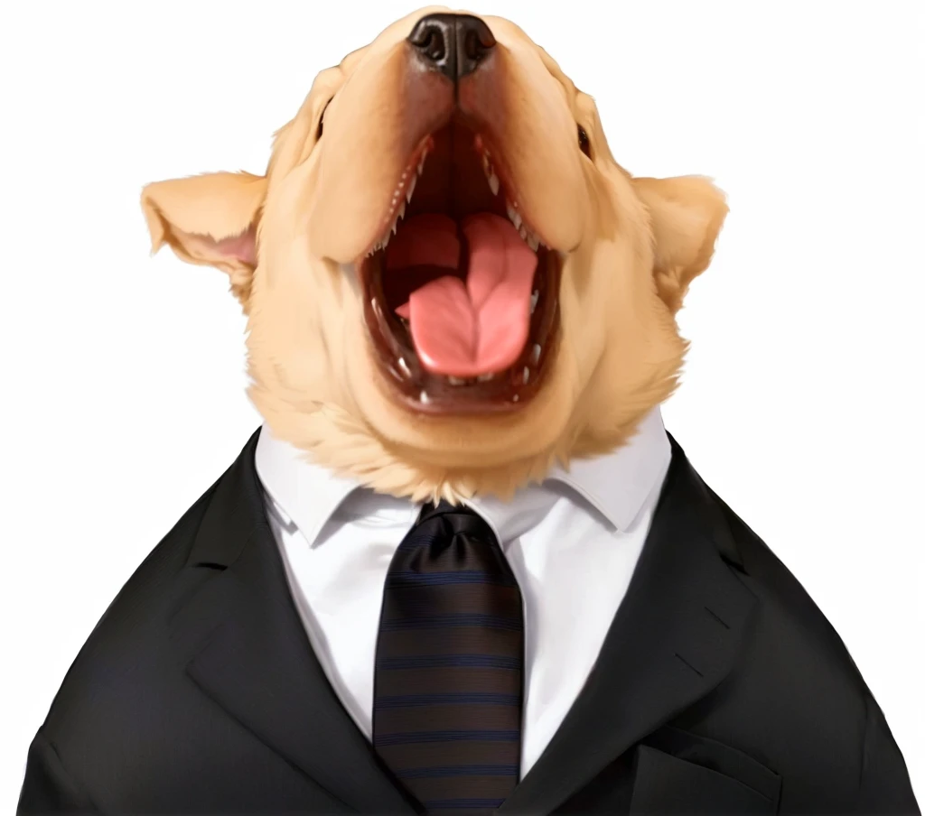 Arafed dog in suit with mouth open and tongue out., he is wearing a suit, wearing a suit, wearing a suit and tie, wearing a suit and a tie, wearing a suit and tie, Business suit, yawning, wearing a strict business suit, Wearing a business suit, in his suit, dressed in a suit, dog head transforming