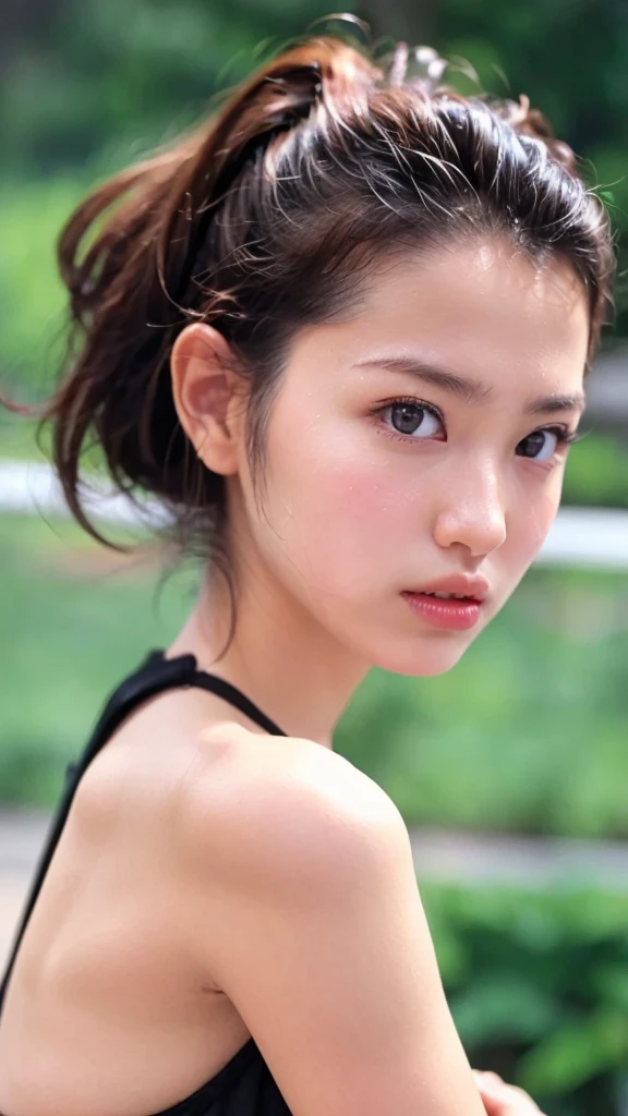 (((Ultra-high resolution、close、Cute Japanese Woman)))、顔のUltra-high resolutionクローズアップ画像を作成してください。
Long, straight black hair frames her face。
So that every single hair is clearly visible、Depicts subtle color changes depending on the amount of light hitting the subject。
The skin is white and smooth、Has a natural glow。
Fine skin texture、Representing the fine details of pores。
amountや頬に薄い赤みがある部分を詳細に。
The eyes are almond-shaped and dark brown.。
Fine details of the iris、Depicts color gradations and patterns。
Long, natural-looking eyelashes, each and every one visible。
Well-groomed eyebrows、indivual々The hair is clearly visible。
Light reflects off into the eyes、Create small highlights。
noseは繊細で、nose孔の細かいディテールがある。
Lips are plump and naturally pink。
Depicts the fine lines and soft curves of the lips。
Shiny、Accentuate the shape。
Detailed depiction of lip texture。
Particular attention to the depiction of light and shadow。
Soft natural light gently illuminates the face from the front。
amount、nose、Creates a subtle glow on the cheeks。
Shadows are cast softly along the contours of the face、cheekbone、Jaw Curve、noseの側面を強調。
The gloss of her lips reflects the light faintly.、Emphasizes plump texture。
The shadow of the hair adds depth and dimension.、indivual々The hair shines in the light。
The background is simple and blurred.、Focus on the face。
In the highest quality、Representing the utmost detail。
Negative prompts:

Noisy Images、Low resolution、Avoid blurry detaily hair is messy、Avoid unnatural hair textures。
Skin is unnaturally smooth、Avoid overly processed skin images。
Pores are invisible、Avoid products that have lost their skin texture。
Flat iris、Avoid those that lack detailed information。
short lashes、Avoid unnaturally thin eyebrows。
Light reflects off into the eyesていない、Avoid those with expressionless eyes。
noseのディテールが欠けているものは避ける。
Dry lips、Avoid unnatural colors。
Lip texture is not visible、Avoid non-shiny items。
Poor balance of light and shadow、Avoid evenly lit faces。
amount、nose、Avoid products that don&#39;t have a glow on your cheeks.。
cheekboneやJaw Curveが強調されていないものは避ける。
The shadow of the hair is shallow、Avoid things that lack volume。
The background is complicated、Avoid images where the face is not in focus。