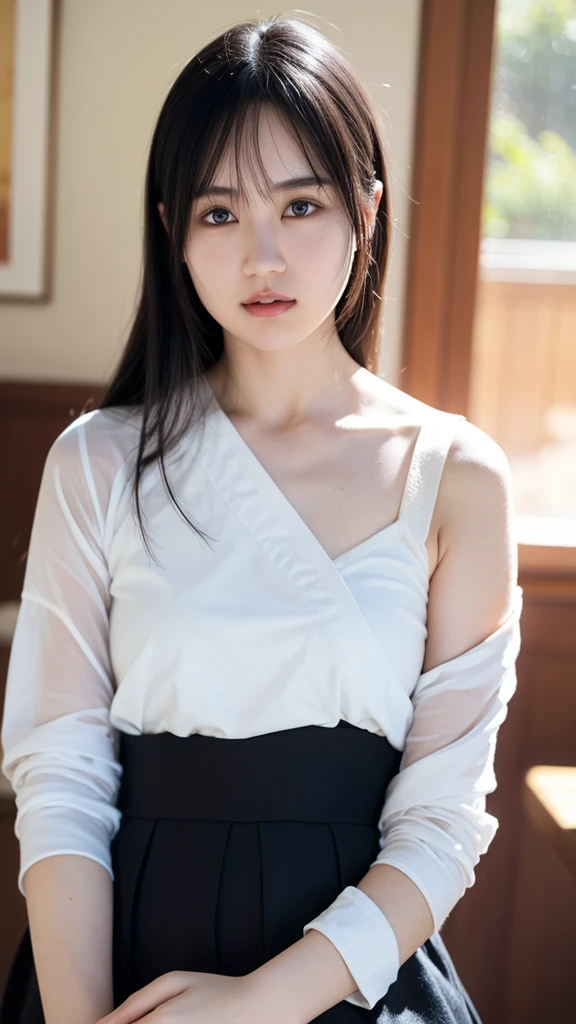 (((Ultra-high resolution、close、Cute Japanese Woman)))、顔のUltra-high resolutionクローズアップ画像を作成してください。
Long, straight black hair frames her face。
So that every single hair is clearly visible、Depicts subtle color changes depending on the amount of light hitting the subject。
The skin is white and smooth、Has a natural glow。
Fine skin texture、Representing the fine details of pores。
amountや頬に薄い赤みがある部分を詳細に。
The eyes are almond-shaped and dark brown.。
Fine details of the iris、Depicts color gradations and patterns。
Long, natural-looking eyelashes, each and every one visible。
Well-groomed eyebrows、indivual々The hair is clearly visible。
Light reflects off into the eyes、Create small highlights。
noseは繊細で、nose孔の細かいディテールがある。
Lips are plump and naturally pink。
Depicts the fine lines and soft curves of the lips。
Shiny、Accentuate the shape。
Detailed depiction of lip texture。
Particular attention to the depiction of light and shadow。
Soft natural light gently illuminates the face from the front。
amount、nose、Creates a subtle glow on the cheeks。
Shadows are cast softly along the contours of the face、cheekbone、Jaw Curve、noseの側面を強調。
The gloss of her lips reflects the light faintly.、Emphasizes plump texture。
The shadow of the hair adds depth and dimension.、indivual々The hair shines in the light。
The background is simple and blurred.、Focus on the face。
In the highest quality、Representing the utmost detail。
Negative prompts:
Noisy Images、Low resolution、Avoid blurry detaily hair is messy、Avoid unnatural hair textures。
Skin is unnaturally smooth、Avoid overly processed skin images。
Pores are invisible、Avoid products that have lost their skin texture。
Flat iris、Avoid those that lack detailed information。
short lashes、Avoid unnaturally thin eyebrows。
Light reflects off into the eyesていない、Avoid those with expressionless eyes。
noseのディテールが欠けているものは避ける。
Dry lips、Avoid unnatural colors。
Lip texture is not visible、Avoid non-shiny items。
Poor balance of light and shadow、Avoid evenly lit faces。
amount、nose、Avoid products that don't have a glow on your cheeks.。
cheekboneやJaw Curveが強調されていないものは避ける。
The shadow of the hair is shallow、Avoid things that lack volume。
The background is complicated、Avoid images where the face is not in focus。
