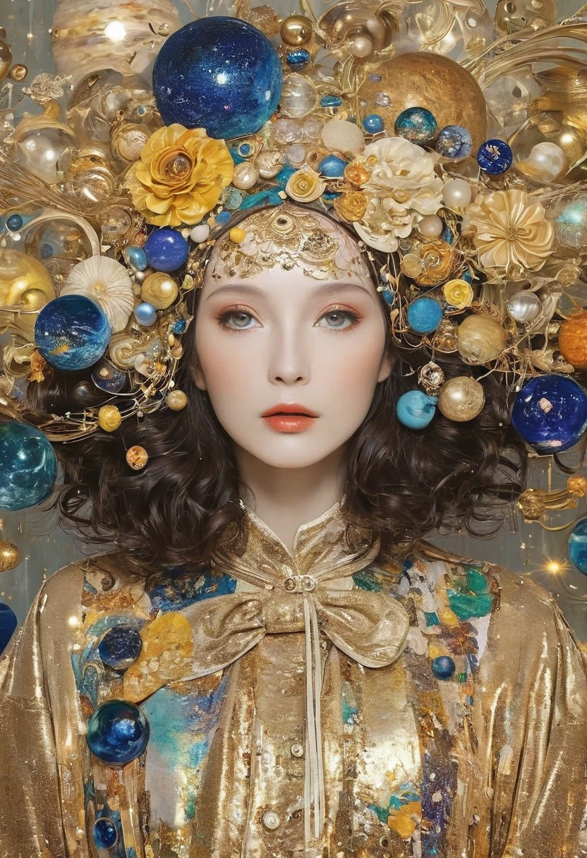 Album Cover Art. seaart ai imagination seaart extremely creative,And all your knowledge. Creation of Gustav Klimt《Beautiful woman masterpiece》