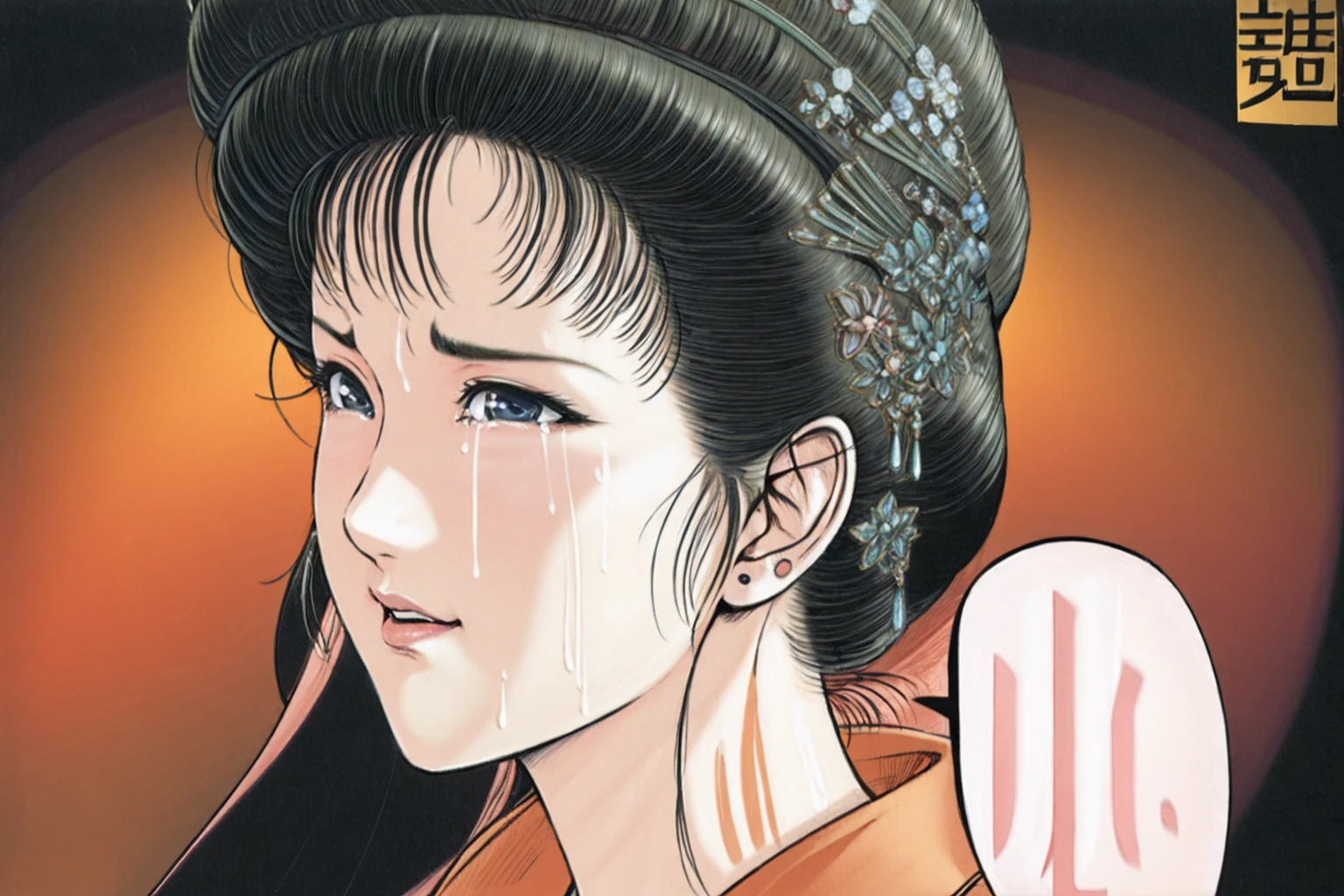 (best quality), (very aesthetic), (ultra-detailed), (best illustration),(a mature female),(perfect face),Suikoden,Mrs. Lin,(((NSFW))),((full_body)),((full_Nude)),(crying),red cheek,sweating,skinny,flushed skin,(Woman with pubic hair),(sitting),(ahegao),traditional Chinese bedroom,front view