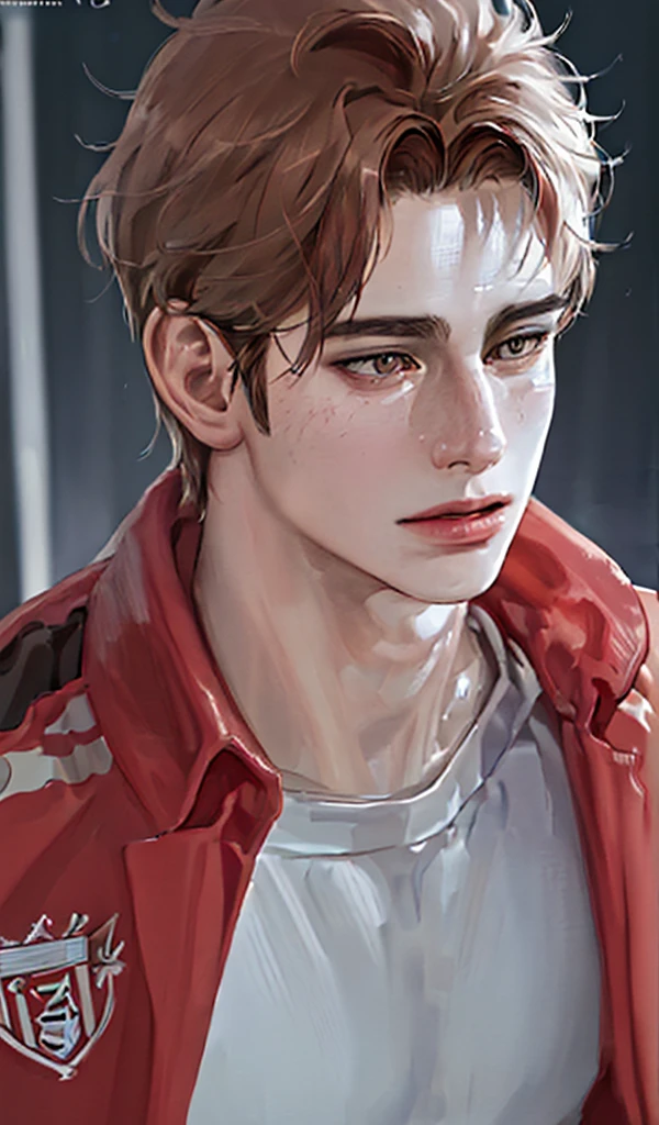 Masterpiece, Best quality, High quality, A high resolution,
(Bloodline Long:1.1), Bloodline Long suit, Solo, Short hair,(1boy:1.2), Male focus, Light particles, Pupil of the slit, (aged up:1.3), facial closeups, Smoking, grin,