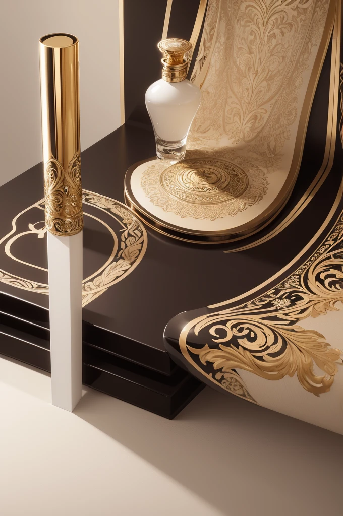 Create a sophisticated and elegant logo for a luxury perfume and cosmetics brand. The logo should feature an intricate, stylized floral design, combining elements of classic elegance and modern simplicity. Incorporate soft, flowing lines and subtle hints of gold or silver to convey a sense of opulence. The brand name, written in an elegant serif font, should be seamlessly integrated into the design. The overall look should be refined, timeless, and exude a sense of high-end beauty and sophistication