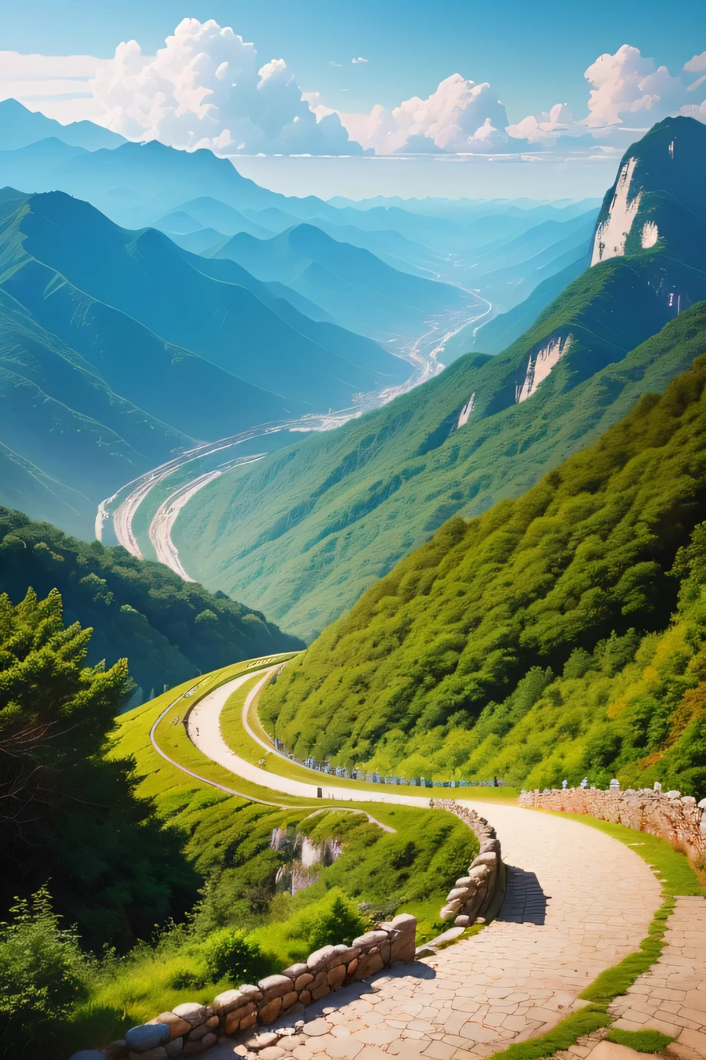 ((best qualityer)), ((work of art)), (detailded), an extensive landscape of mountains and hills such as Tianzi Mountain
