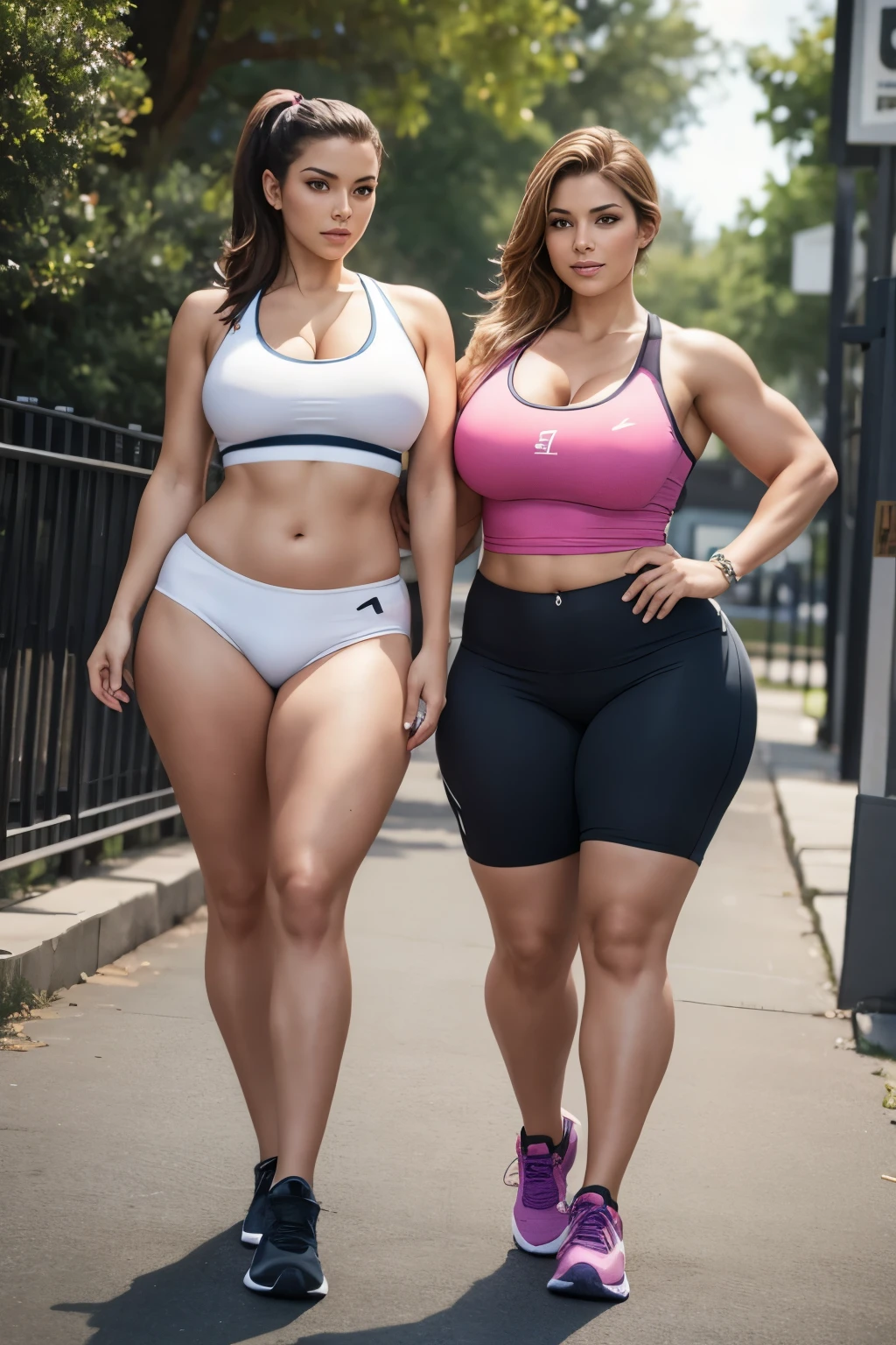 fitness woman next to plus size woman
