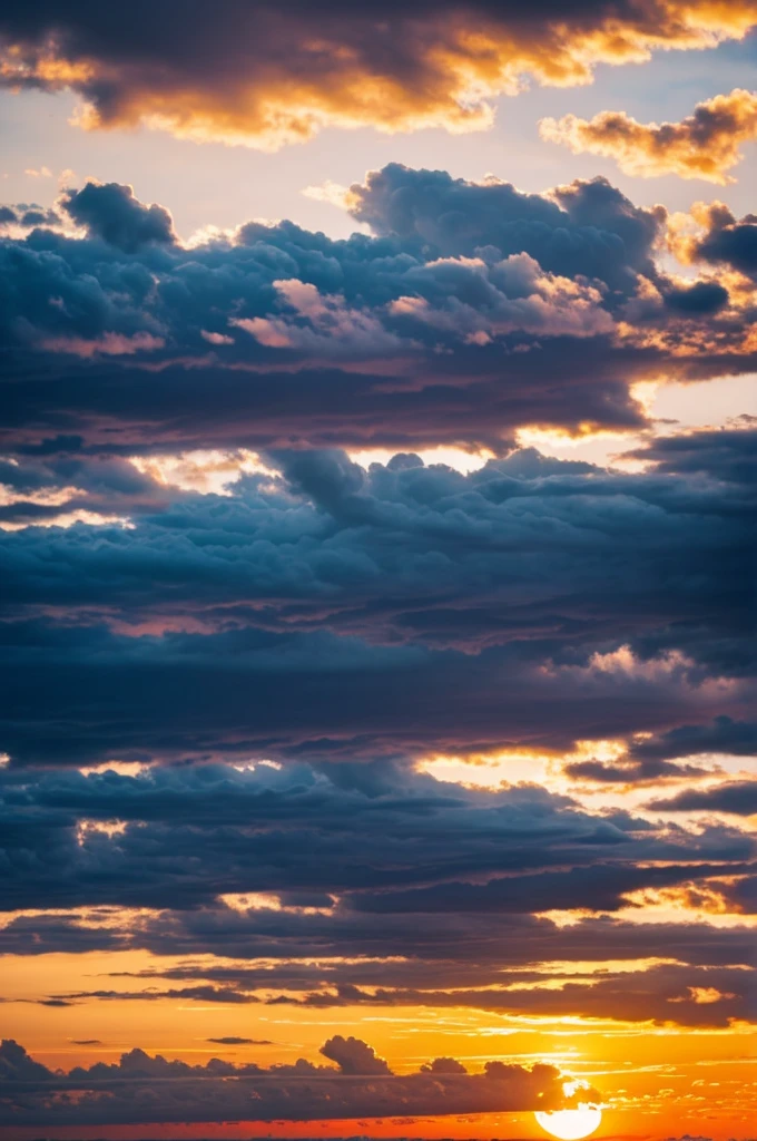 clouds, sunset,