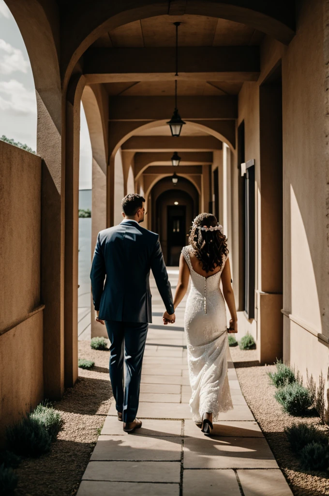 Couple walking away