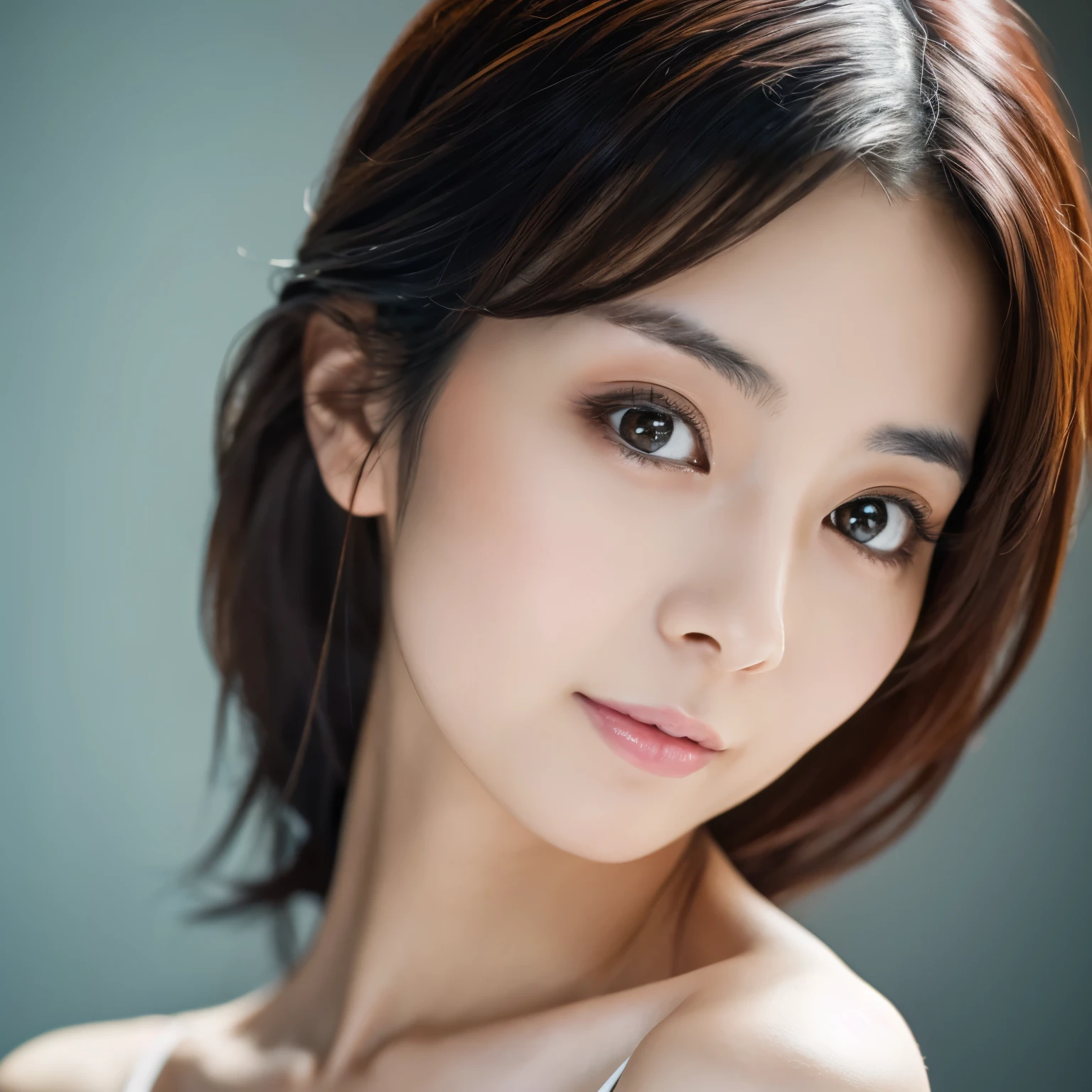 High quality, High resolution, 8K, masterpiece, Skinny Japanese lady, 30 years old, cute face, beautiful face, detailed face, beautiful eyes, detailed eyes, small breasts, very thin waist