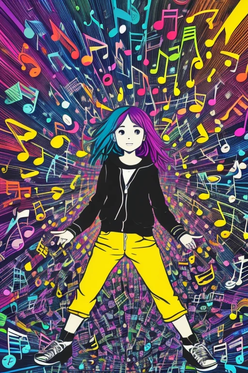 A background filled with scattered musical notes in various sizes and colors

A background completely filled with scattered musical notes in various sizes and colors, covering the entire screen.

beautiful girl colorful image

dj heddofwonn

Punking 

Written by "Music for LIFE" on the wood board


black medium hair black medium hair 

Five fingers Baggy clothes Baggy clothes

