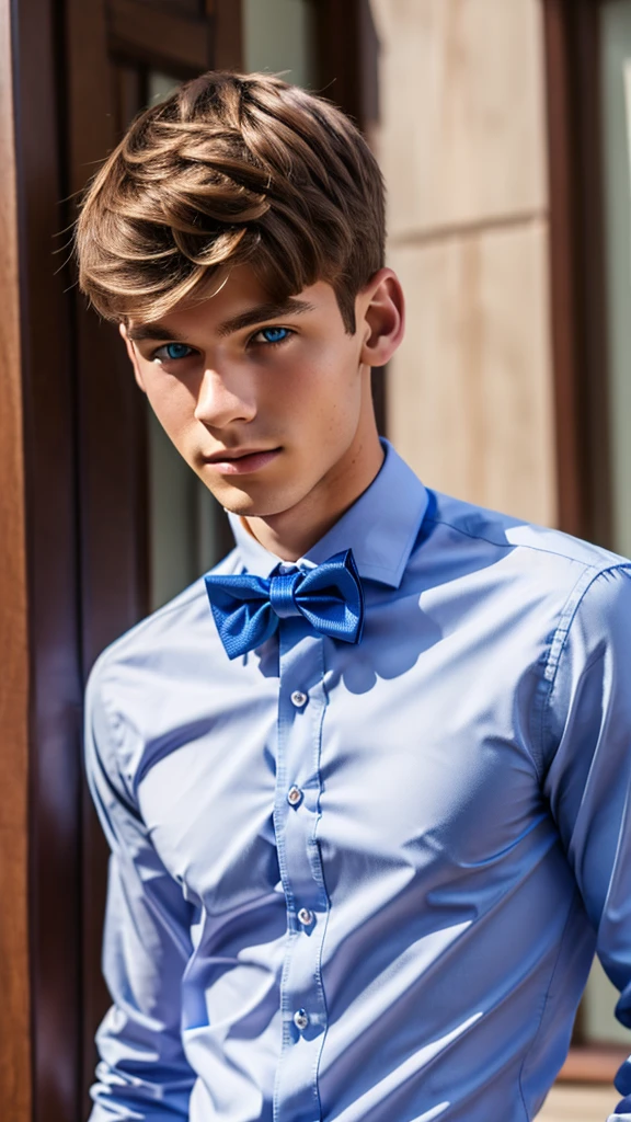 19 year old male wearing bow tie and lomg sleveed button up
4K HIGH REZ
Physical Description: Brown colored hair and skinny build. 5"5 and 150 LB. Blue eyes.
.