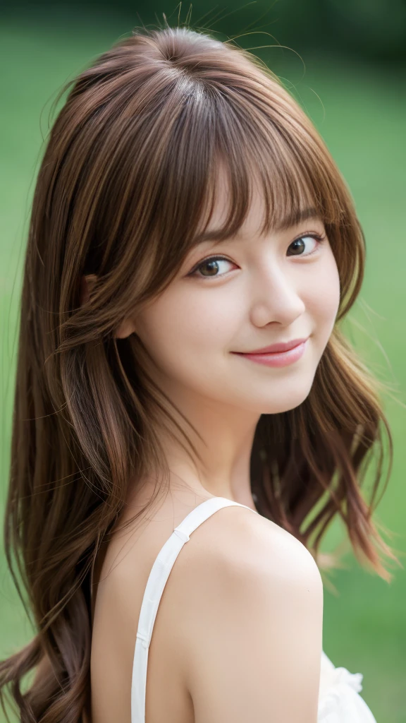 ((Best Quality, 8K, Masterpiece)), 1 Girl, (Hairstyle Brown Hair Shortcut), casual Dress, Delicate Eyes, Double Eyelids, Smile, Home, Raw Photo