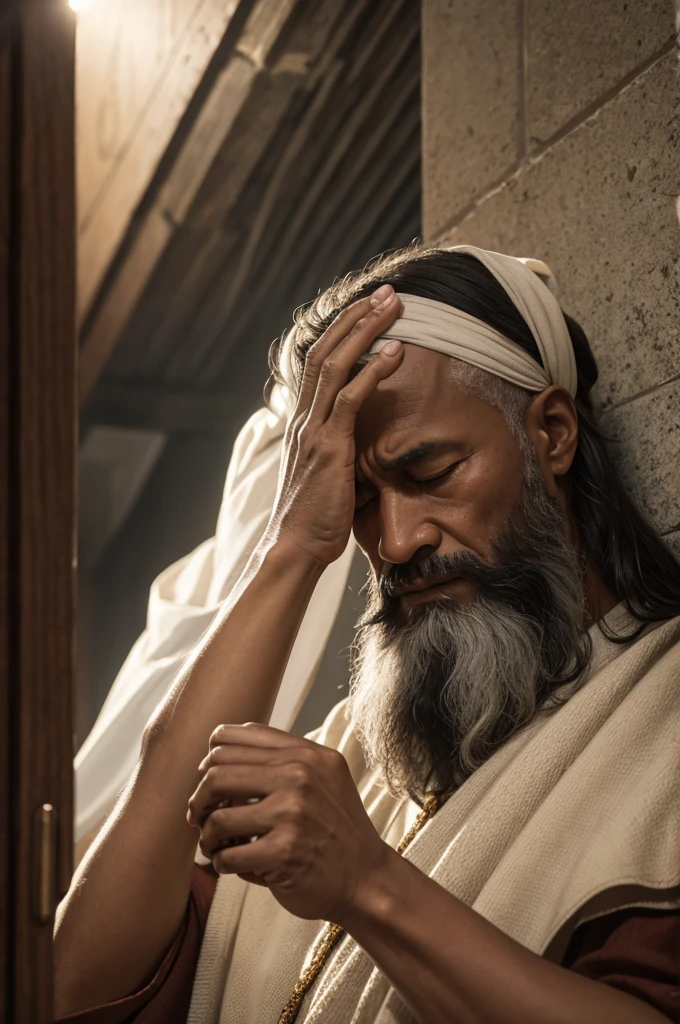 Moses praying for the people