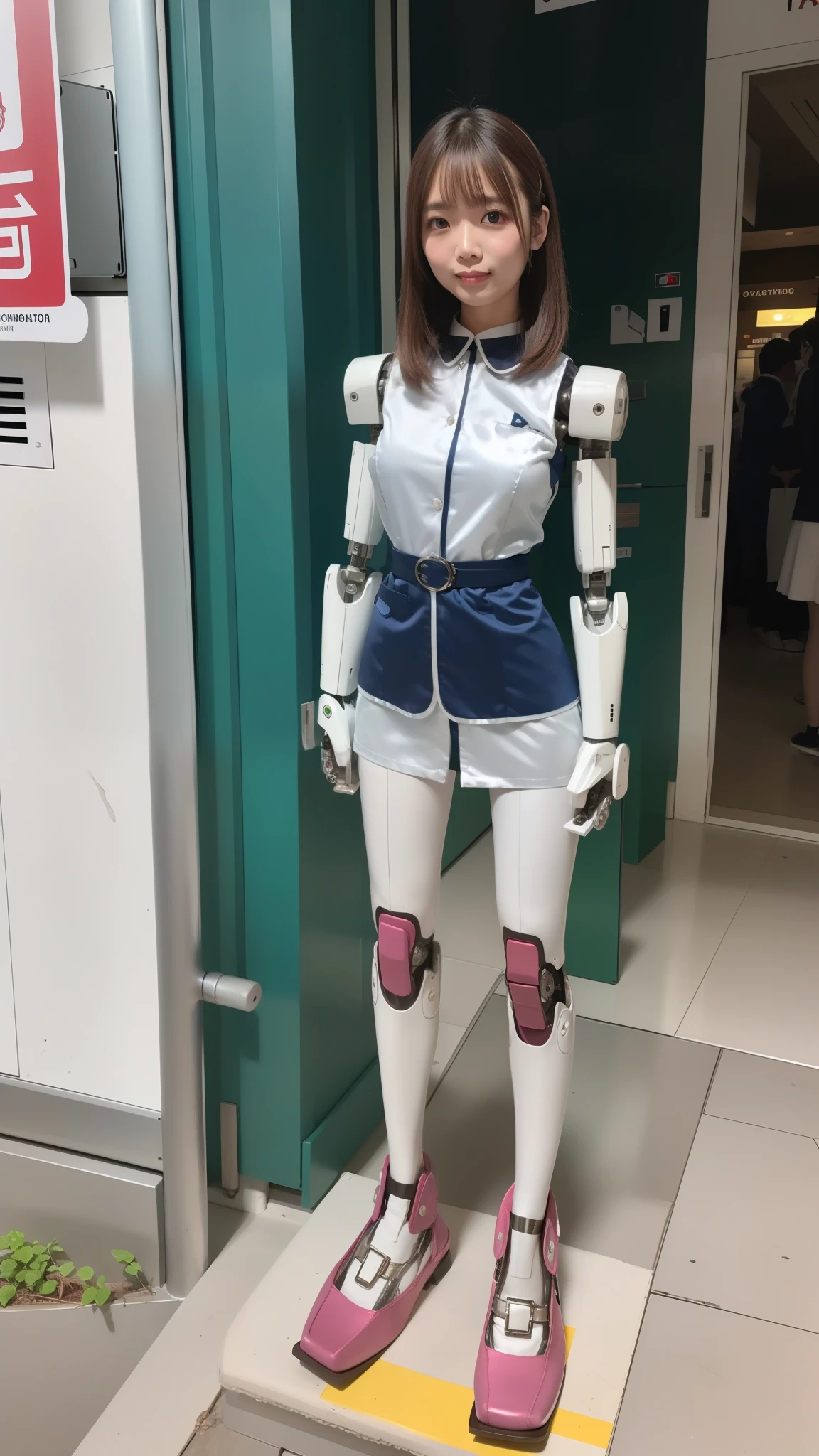 Silver satin nurse uniform, Silver satin nurse costume, robot