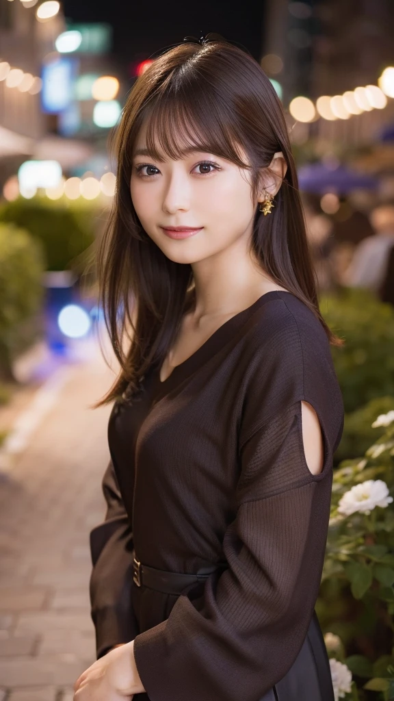 8K,Highest quality, Ultra-high resolution, (Realistic:1.4), RAW Photos, (Upper thigh:1.3, From the side:1.1), (Bokeh:1.4), (Suite Room),Waterside Cafe, 1 Japanese girl, cute, (alone:1.6), (A shy smile), (Dark brown eyes), Smooth Skin, (Brown medium hair,bangs), (Touching your hair:1.4),Nogizaka,garden,Fashionable clothes、Full Body Lesbian、:1.2:1.2