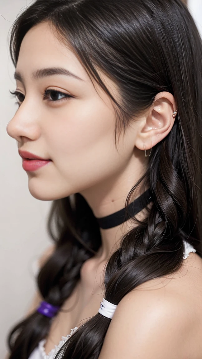 Beautiful front profile,Straight nose、Big eyes、Double eyelids、Natural appearance、Neat face、The most beautiful girl、Refreshing look、Happy expression、
