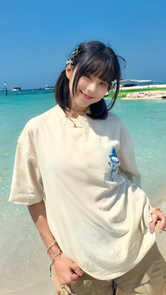 （8K，RAW photoest qualtiy），（tmasterpiece），（realisticlying，）（Photorealistic and realistic），（A high resolution），Hyper-detailing，（hentail realism：1.1），beauitful face，
（1female：1.1），Female pervert，（looki at viewer），cowboy lens，jpn，
Xiaonan\（Naruto\），（AKATSUKI OUTFIT：1.1），La Brett piercing，（cleavage:1.5），（Off-the-shoulder attire:1.5)，ssmile，Be red in the face，Upper body photo
Dark blue hair，（Flying White :1.5）
profesional lighting、photon maping、physically-based renderingt、
Dark theme，