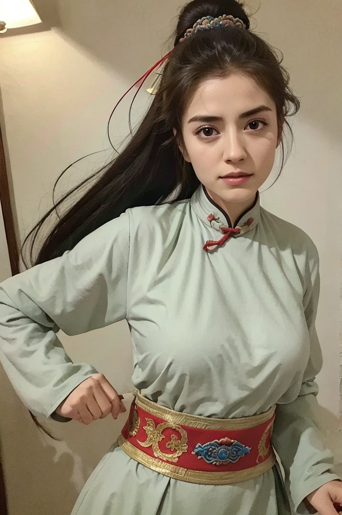 best quality, masterpiece, highres, wuxia 1girl, china dress, super gorgeous face, super gorgeous eye, super gorgeous hair, kung-fu fight