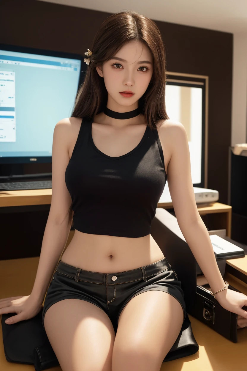 ((masterpiece:1.4)、(top-quality:1.4)、(reallistic:1.7))、masuter piece:1.4、Dirty pair、(Yuri and Kay's sexy duo:1.4)、Body Fit Sexy Uniform、(latex shiny)、(Sexy Ultra Ultra Bikini)、Ultra-thin bikini white or yellow、(Wearing white gloves)、Kawaii Girl、Super beauty、foco nítido、Portrait photos、(Upper body photography:1.4)))))))))))))))))))))))))))))))))))))))))))))))))))))))))))))))))、beautiful countenance、beautidful eyes、Narrow waist、(length hair:1.2)、Raw photo、red-lips、Red high heels:1.4、a choker:1.4、a necklace:1.4、耳Nipple Ring:1.4、1 screen display、The landscape is a futuristic city spaceport