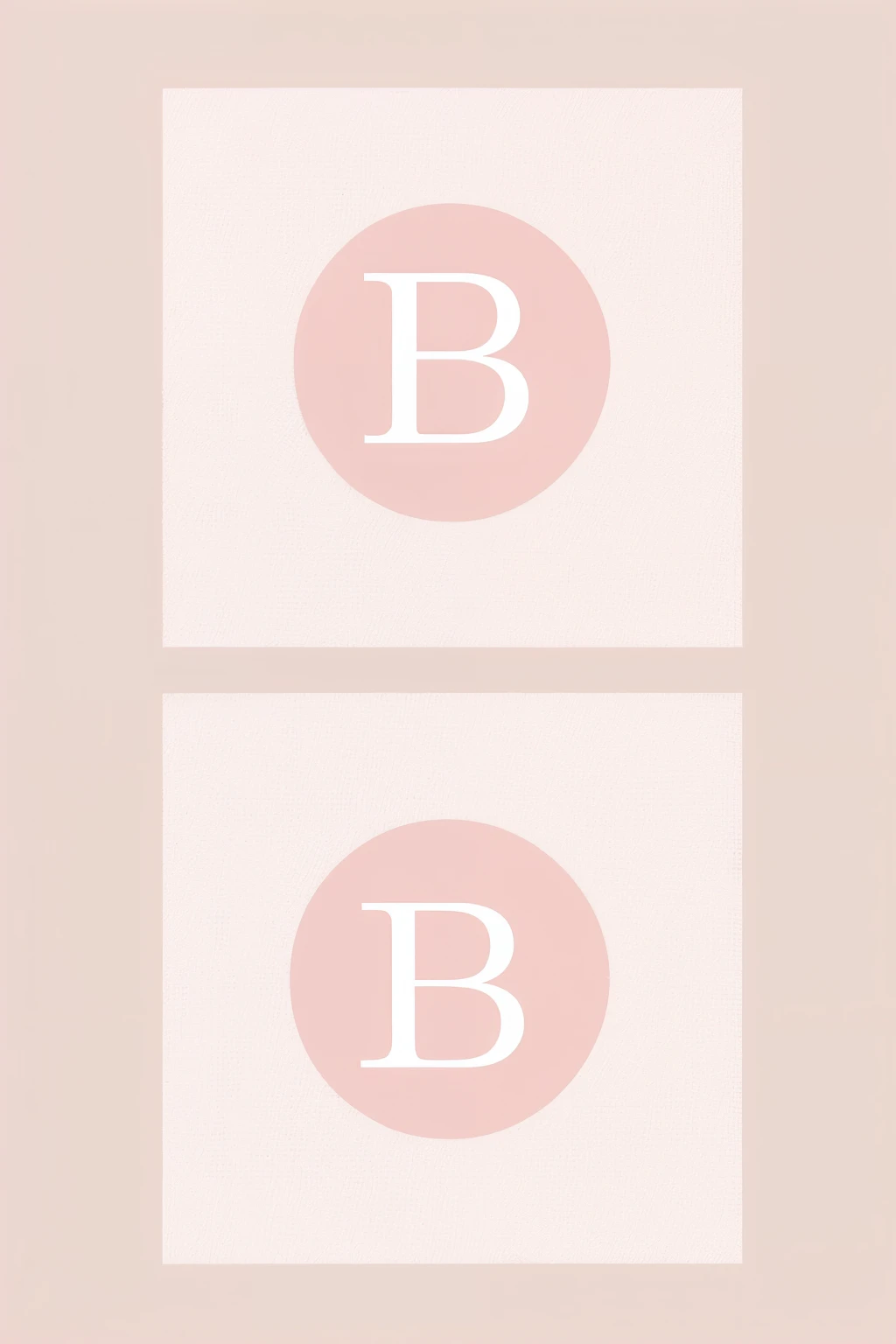 Flower brand logo in pink tones with initial " b "

