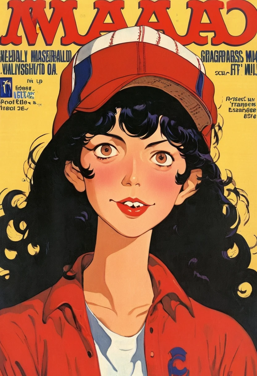 (masterpiece), best quality, expressive eyes, perfect face, a man get transformed into a MILF, solo, surpriced, blushed, black hair, long hair, red baseball cap, brown eyes, (full body), ecchi, nsfw