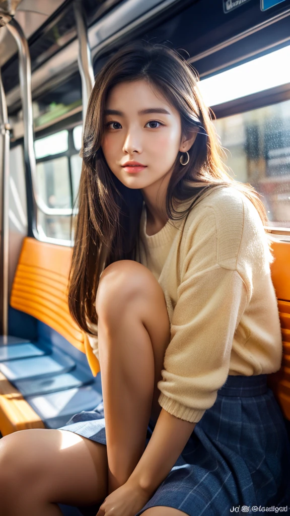 (Realistic:1.3), Shadowy Face, Depth of written border, ,
Beautifully detailed illustrations,Great art,(((Very detailed))),
One girl sitting,bangs,high school girl,sleep,close your eyes,White panties,skirt,
Cowboy Shot,from before
,(((Very detailed))),in the train, a young woman is sleep contentedly. Through the gap between her legs and skirt, I can see her panties. As the car rocks, A calm expression and gentle breathing create a calm atmosphere..
,(((Very detailed)))