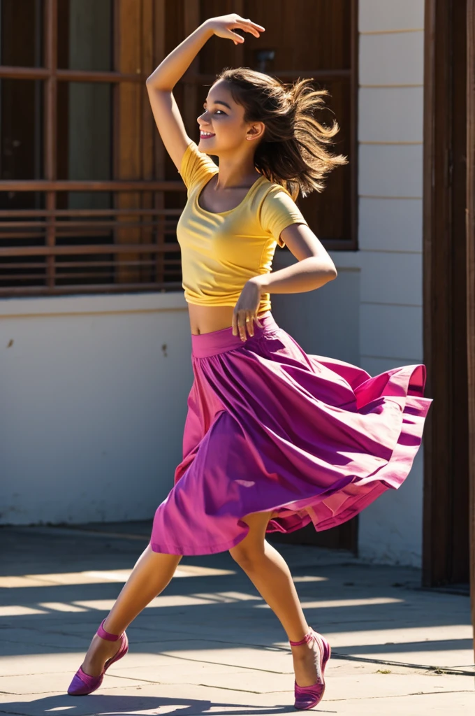 An animation of a girl dancing