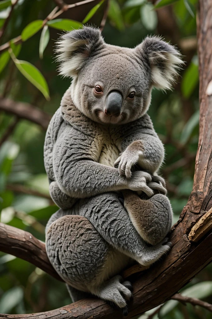 a koala in chef's clothes