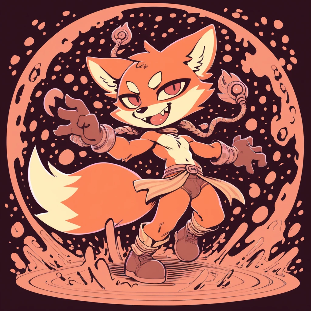 Fox Man in dan hipp art style