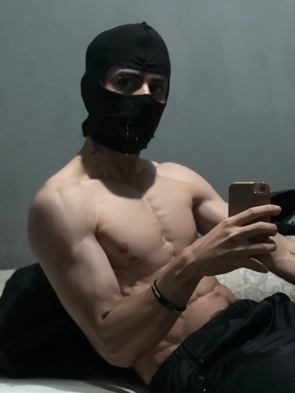 Sitting man, taking a selfie, hot and strong man, muscular, and a little wet, Defined abdomen