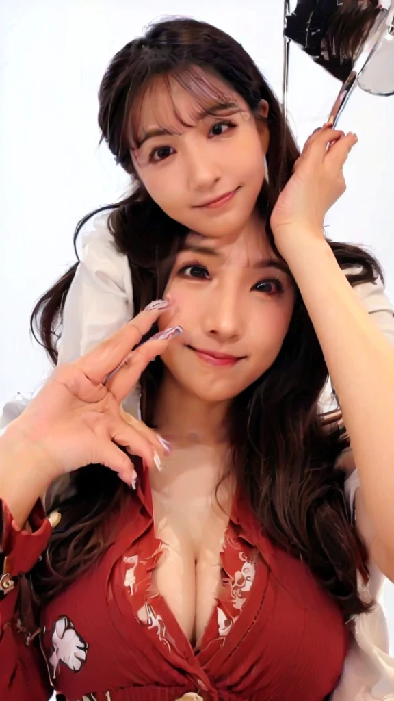 (1 woman:1.99)、(Wide forehead、Very short hair、Very small amount of hair、Forehead、Fuji frame:1.1)、Very sunburned、gal、17 years old、Naughty、Happy expression、A big smile、Weakness、I feel very comfortable alone、(Japanese high school girls uniform、red bow tie),((Very sleepy、Improves skin texture,smile、Narrow eyes、Very weak eyesight、Very weak eyeliner、Half-closed eyes、I know the shape of your head、Oval Face))、(slicked back hair:1.25)、Photographic, Raw photo, Mastepiece, Highly detailed photos, Digital SLR, Photo-realistic 1.4, Super hello nothing, Best Quality,(standing、tilting your head、whole body:1.7),Huge breasts,Cleavage