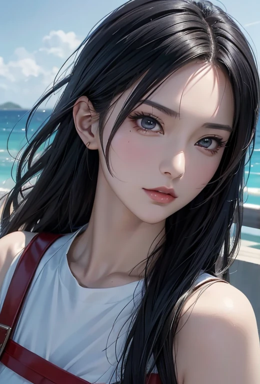 Close-up of an Asian woman, Nico Robin, Produced by Anime Painter Studio, realistic anime artstyle, realistic anime artstyle, Beichuan Ma Lin Fan Art, Beautiful anime portrait, Anime realism style, Beautiful anime woman, Drawing in anime painter studio, High-quality fanart, Murata and Art Germ range, Beautiful anime art style
