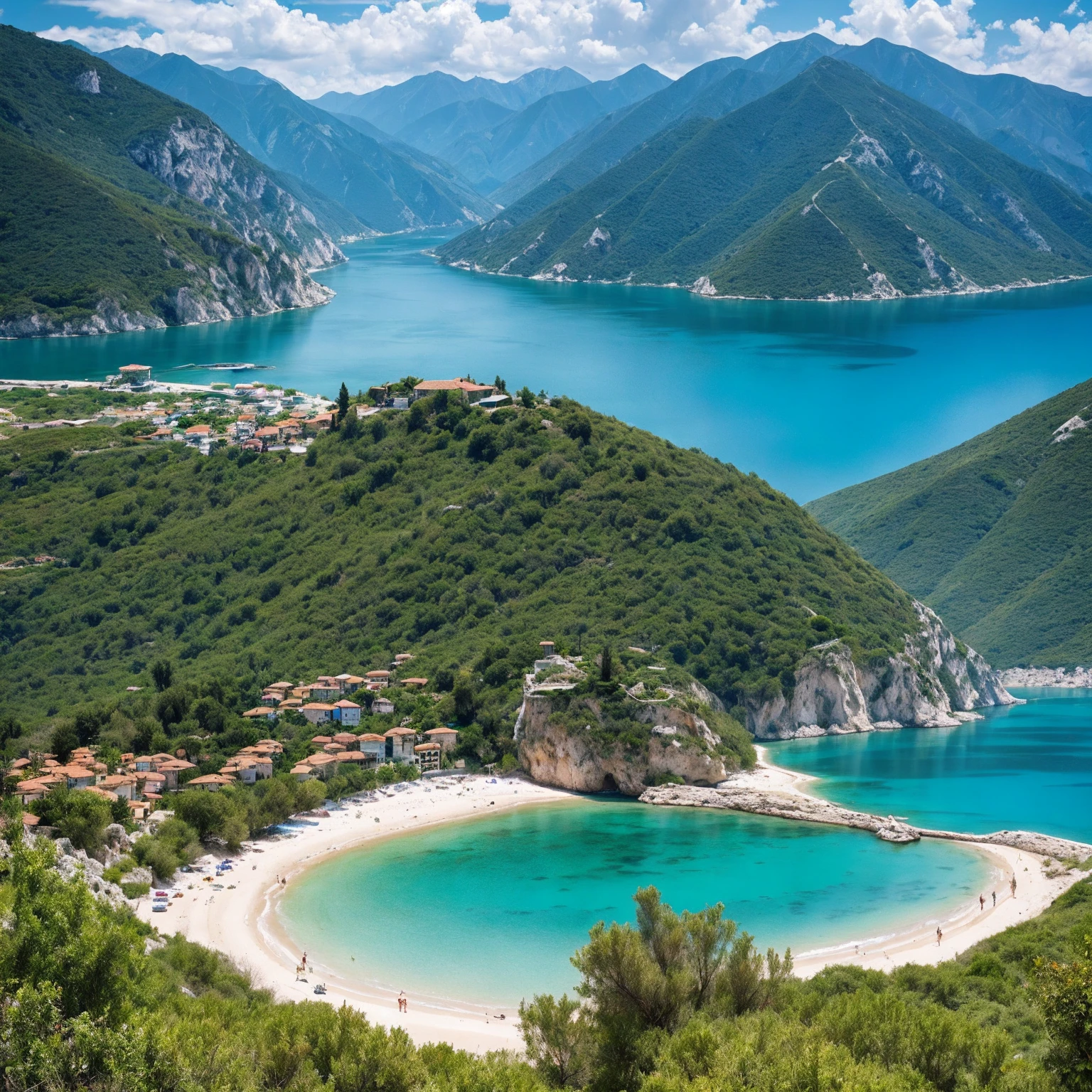 Enchanting charm of Albania's landscapes:0.2 The mesmerizing and alluring beauty that graces Albania's picturesque scenery, showcasing a blend of coastal shores, rugged mountains, and rich historical sites, coming together to create a captivating tapestry of natural wonder.