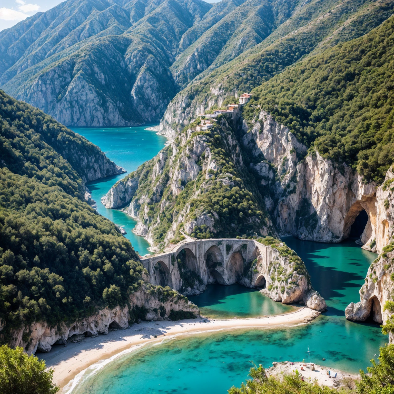 Enchanting charm of Albania's landscapes:0.2 The mesmerizing and alluring beauty that graces Albania's picturesque scenery, showcasing a blend of coastal shores, rugged mountains, and rich historical sites, coming together to create a captivating tapestry of natural wonder.